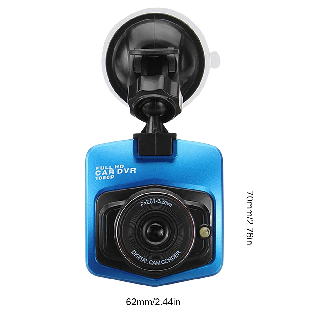 Car Camcorder Loop Recording Dash Cam Suction Cup HD 1080P Car DVR Night Vision 2.4 Inch LCD Screen Motion Detection G-Sensor