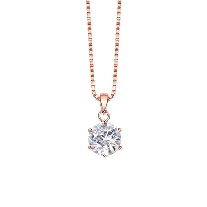0.5-10CT Real Moissanite Pendant Necklace For Women D Color Round Diamond Necklace 925 Sterling Silver Classic Bride Jewelry