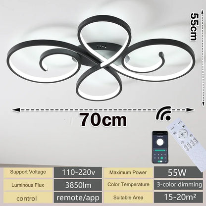 LED Ceiling Lights 110V 220V Remote Dimming  APP Modern 3 Colors Lamp  for Dining Room, Living Room Bedroom