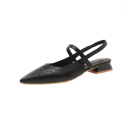 Luxury Summer Pointed Toe Women Sandals Fashion Singbacks Mules Shoes Ladies Elegant Low Heel Stripper Party Sandalias