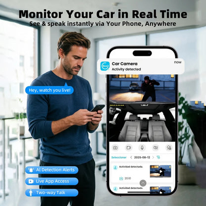 4G LTE Dashcam with Front And Inside Lens Two-Way Talk Car DVR GPS Remote Live-View 24/7 Parking IR Night Vision Security Camera