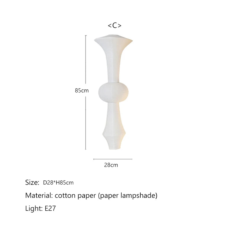 Nordic Wabi Sabi Wind Rice Paper Led Pendant Lights Living Room Bedroom Corner Chandelier Duplex Loft Home Decor Bedside Lamp