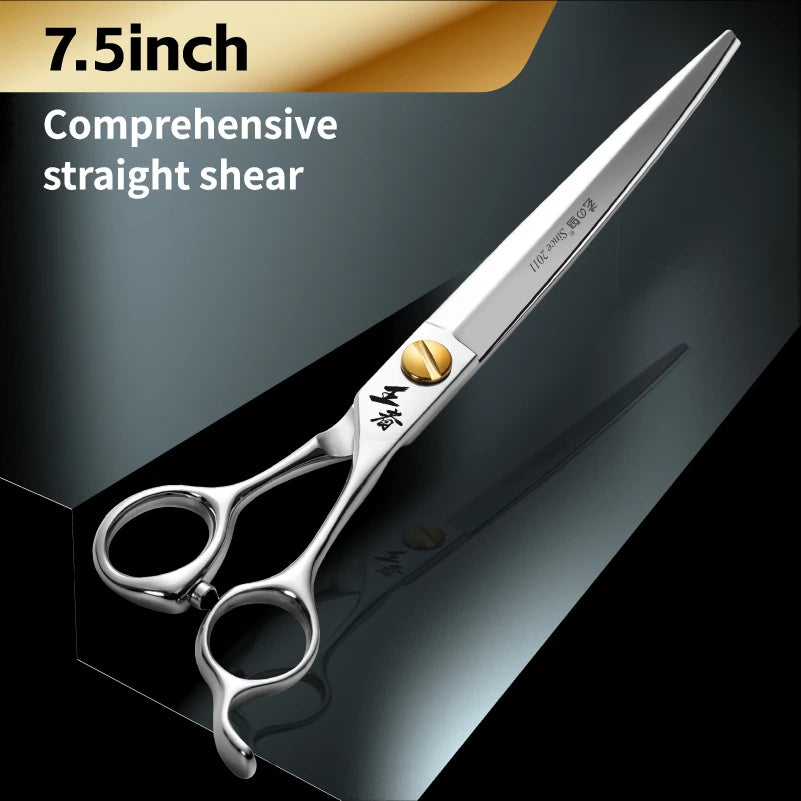 Fenice King Series VG10 Steel 7/7.5/8 Inch Professional Pet Dogs Grooming Scissors Straight Curved Thinnier Chunker Shears Tools