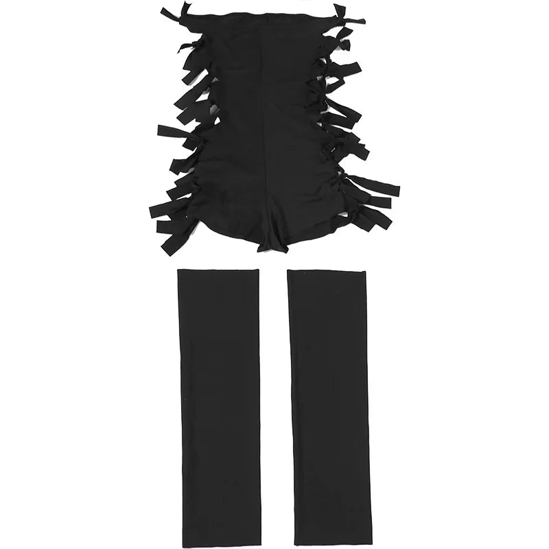 New Summer Sexy Stretchy Hollow Out Slim Strapless Tube Romper Women One Piece Playsuit Short Jumpsuit with Leg Cover Playsuit