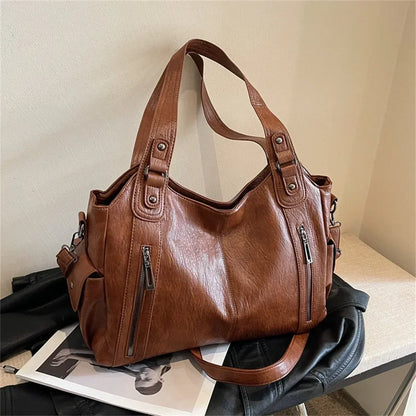 Soft Interior Compartment Shoulder Bags 2026 High Quality Contrasting Colors Bags for Women Fashion Zipper Pu Women's Handbags