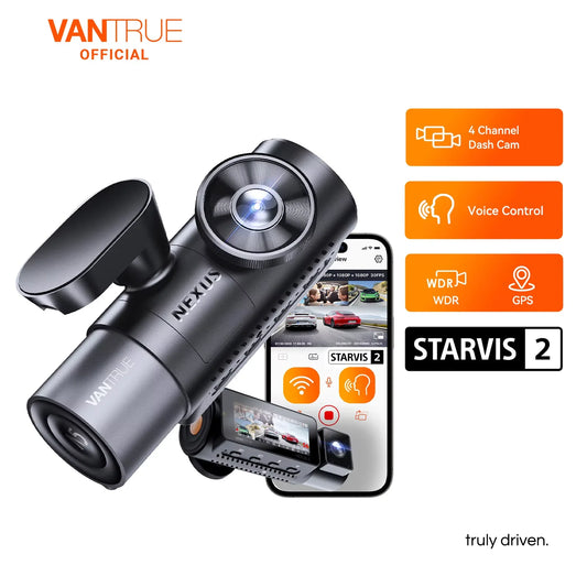 Vantrue N5 DashCam 4 Channel WiFi 360° All Sides  STARVIS 2 IR Night Vision Voice Control GPS Car Dash Cam Support 512GB Max