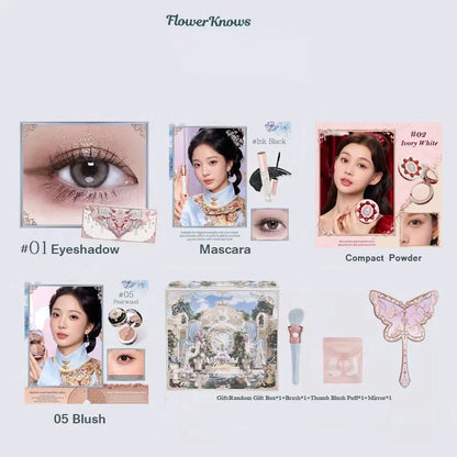 Flowerknows Butterfly Cloud Collar Collection Gift Set Makeup Kit Blush Lipstick Eyeshadow Palette All In One Box For Women