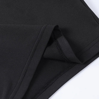 European and American Spring/Summer Round Neck Long Short sleeved 3/4 Shorts Two piece Women's Fashion Sports Versatile Set