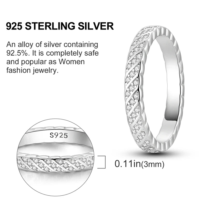 Original 925 Sterling Silver Ring Colorful Diamonds Cubic Zircon Finger Ring For Women Jewelry Wedding Engagement Birthday Gift