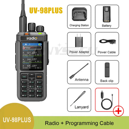 Iradio UV-98PLUS Multi Band 10W FM AM SSB HF Cross Band Repeater Walkie Talkie Type-C Charging Shortwave Ham Radio