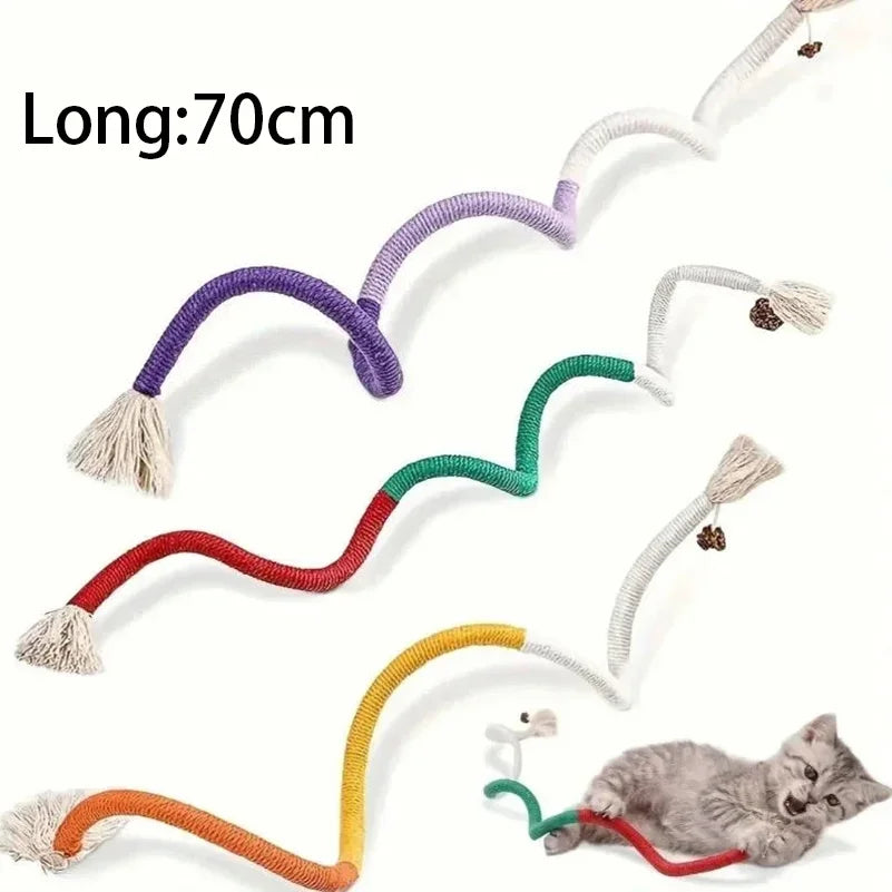 Cotton Cat Chew Toy for Teeth Cleaning Catnip Rope Toys for Indoor Cats Nibbling Exercise Interactive Cat Nip Teething Toys