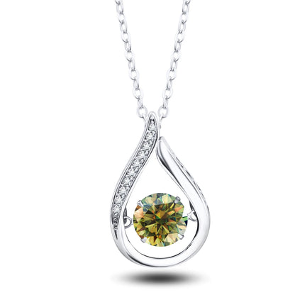 VVS1 D Color Moissanite Necklace For Women Fine Jewelry with GRA 925 Sterling Sliver Chain Plated 18k White Gold