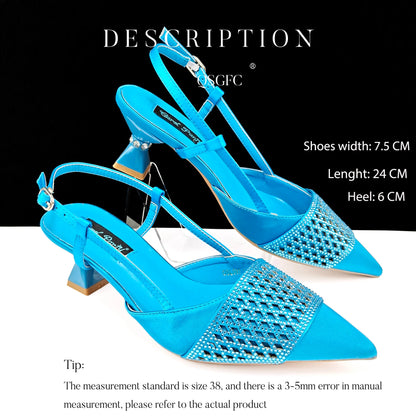 Fashion Three-Dimensional Hard Bag Sequins Decoration Lady Fashion Elegant Shoes and Bag Set Women Shoes