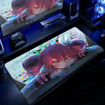 Cute Anime Girl K-Kasane Teto Mousepad Large Gaming Mouse Pad LockEdge Computer Keyboard Desk Mat PC Cabinet Tablepad XXL Mats