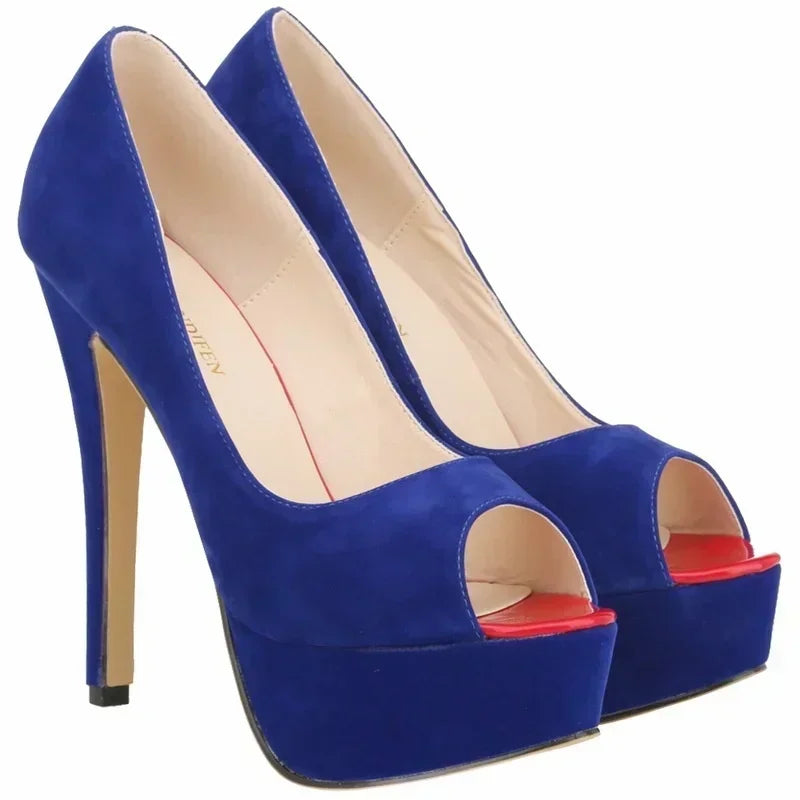 Women Platform Sandals Stilettos Sexy Stripper Pole Dance High Heels Pumps Peep Toe Ladies Nighclub Party Black Wedding Shoes