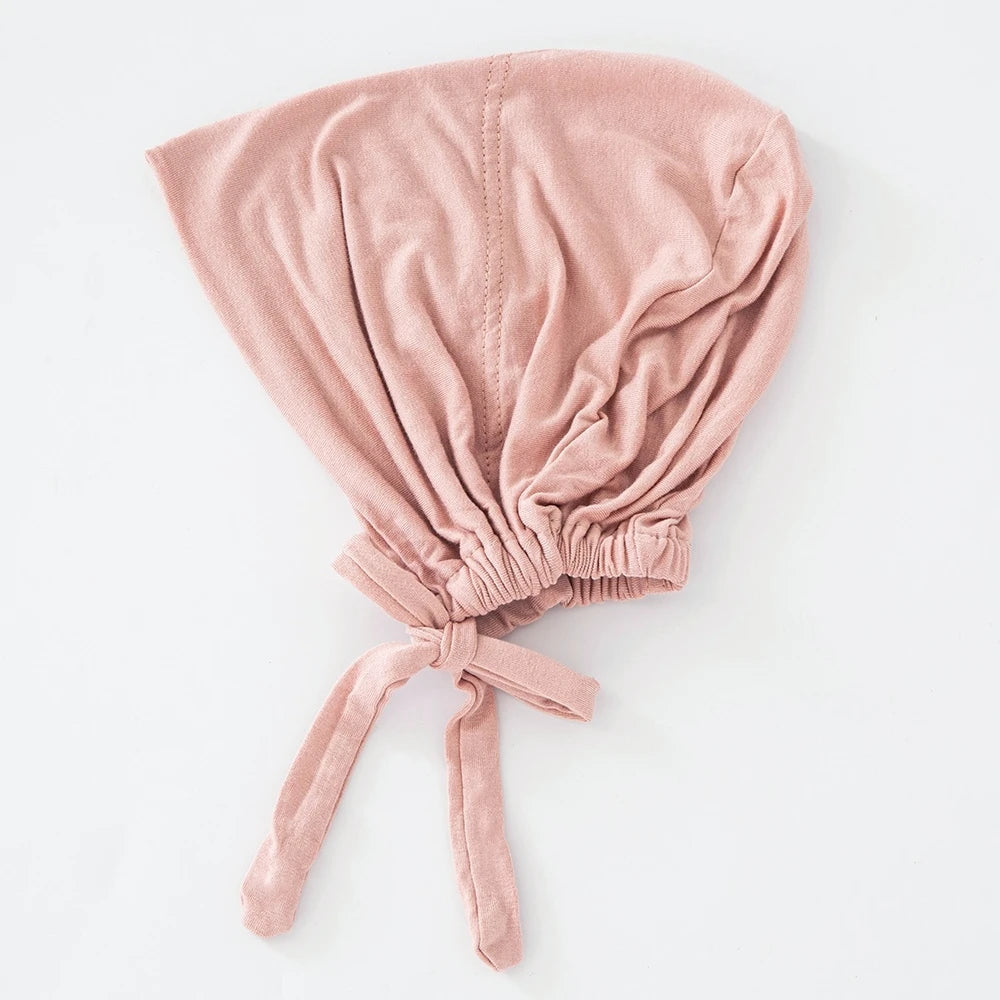 82 Colors Tie-Back Undercaps Fashion Women's Inner Hijab Muslim Cap Bonnet Plain Islamic Cotton Spandex Jersey DEW Underscarf