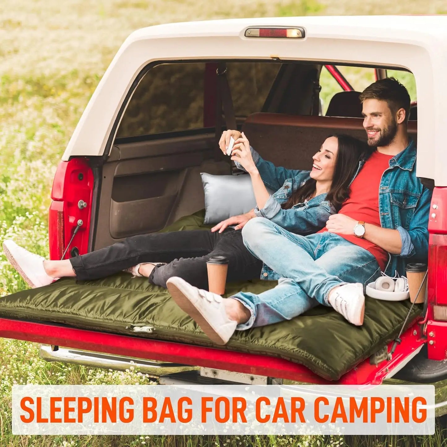 Double Camping Sleeping Bag Ultralight Waterproof 4 Season Warm Envelope Backpacking Sleeping Bags for Outdoor Traveling Hiking