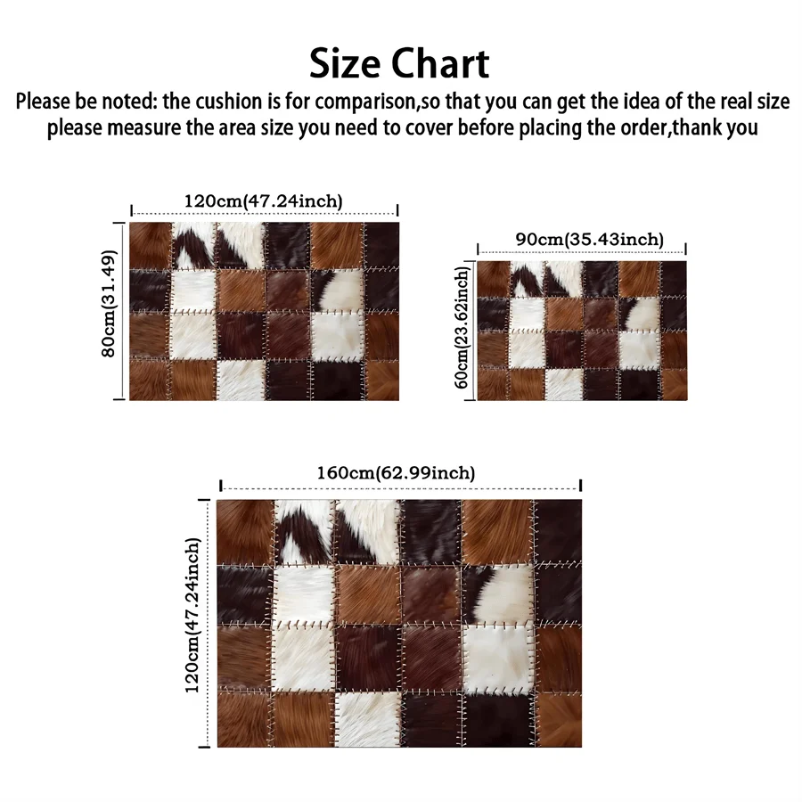 Checkered Cow Leather Pattern Doormat, High-Quality Flannel Non-Slip Machine Washable Rug for Multi-Room Multi-Holiday Decor