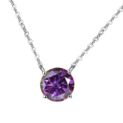 JoyceJelly 1/2/3/5 Carat Moissanite Necklace for Women 925 Sterling Silver Wedding Bridal Fine Jewelry for Women