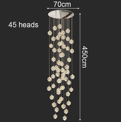 Modern Crystal stair chandelier lights indoor lighting Ceiling lamp hanging light led Chandeliers for living room indoor lightin