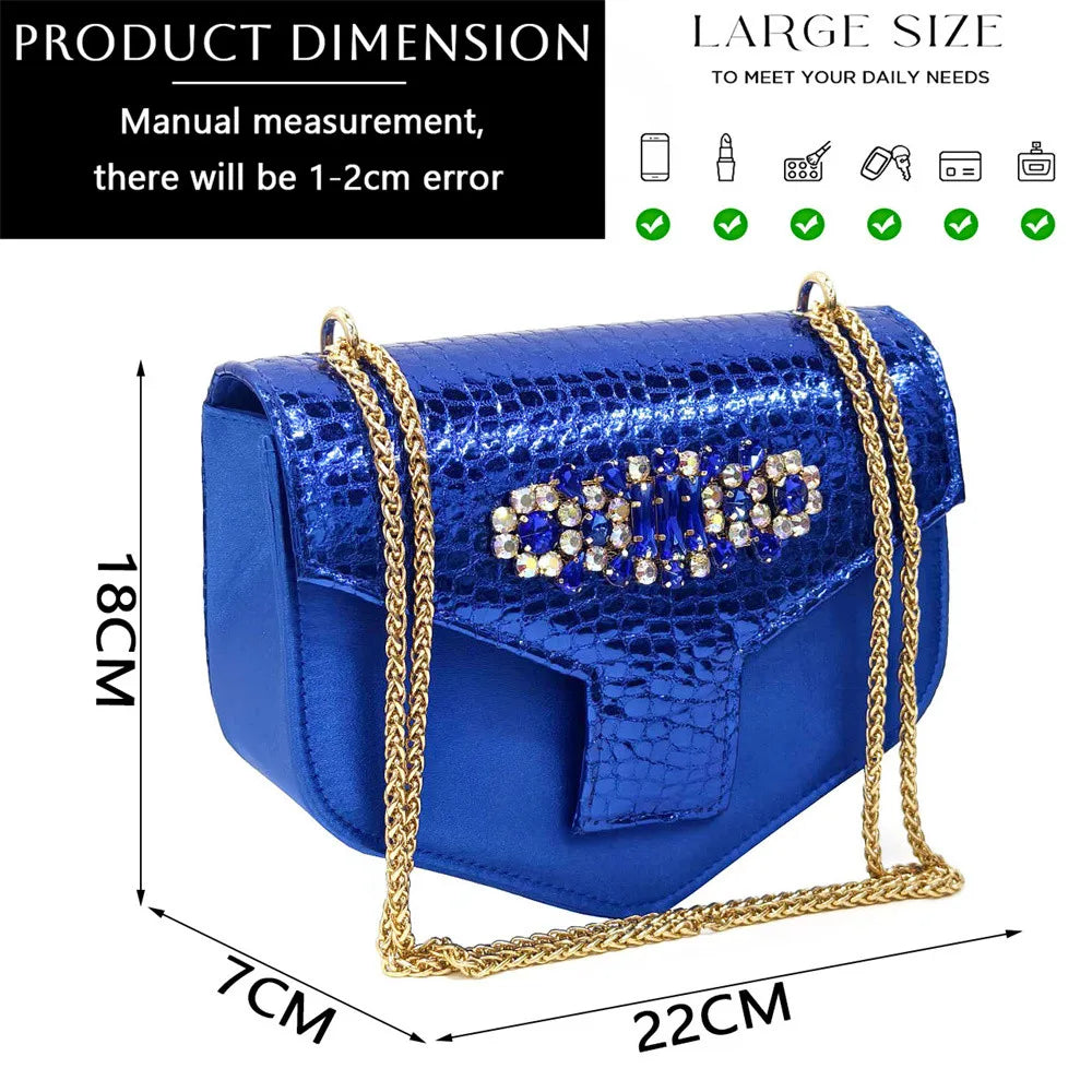 2025 Fashion Open Toe Women Strange Heels Bigger Size Fashion Rhinestone Decoration Purple Shoes And Bag Set Party Bag