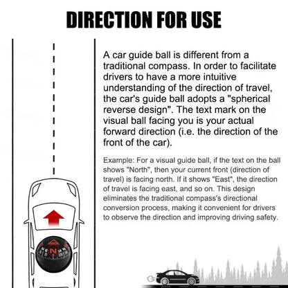 Car Dashboard Foldable Compass Spherical  Mount for Accurate Direction Long Road Travel