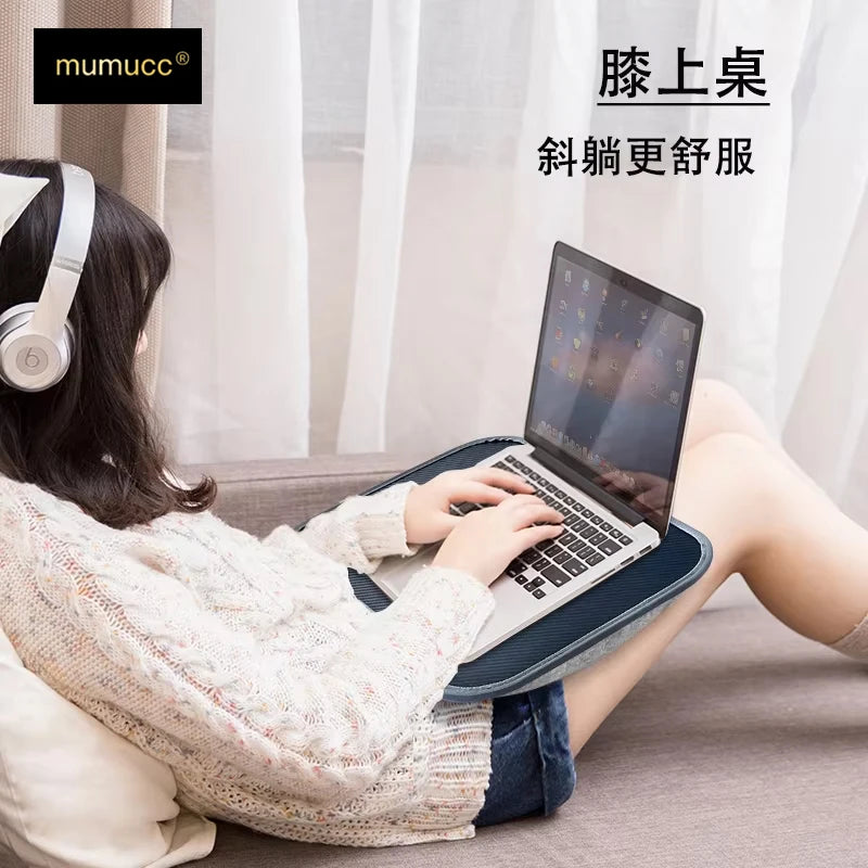 MUMUCC Multifunctional Laptop Desk With Cushion and Filled with Foam Particles, Small Pillow Table, Hard Mouse Pad Large