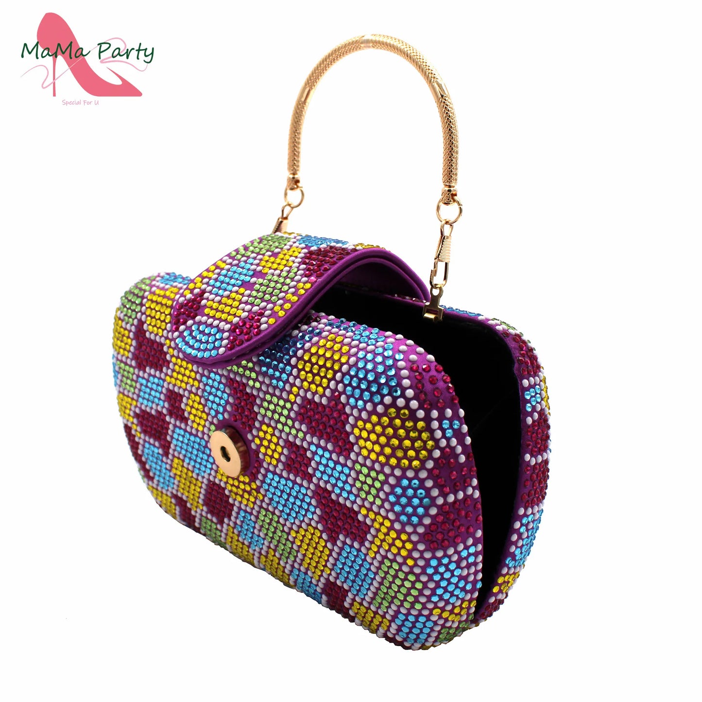 New Shoes and Matching Bag for Nigeria Party Slip on Shoes for Women Ladies Italian Shoes and Bag Set Decorated with Rhinestone