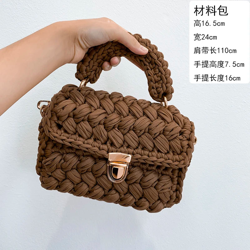 New Rope Woven Women Handbags Designer Knitting Chains Shoulder Crossbody Bag Casual Lady Hand Bags Small Flap Purses