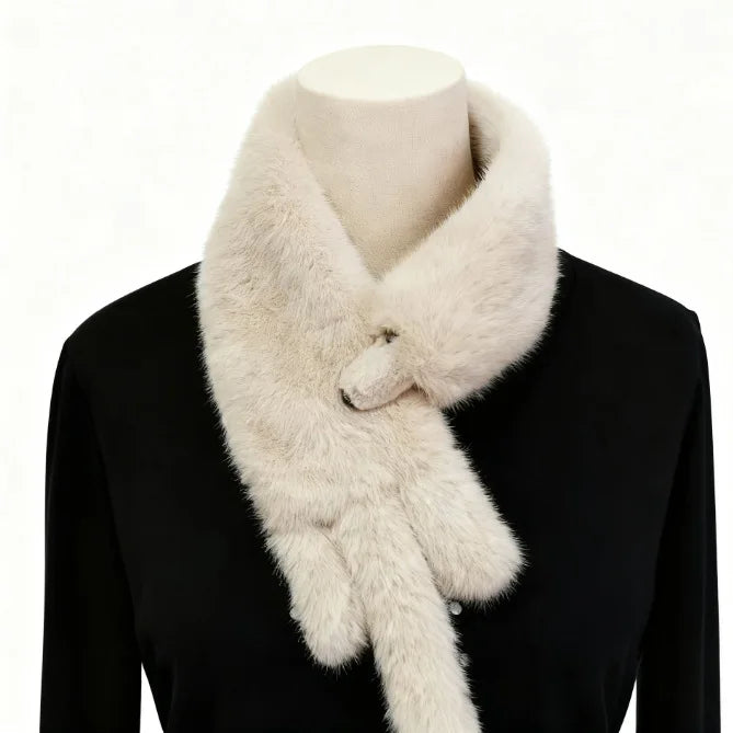 Winter Kawaii Fox Shape Plush Scarf Cute Fun Imitation Sable Soft Windproof Scarf Unisex Warm Fashion Versatile Fur Accessories