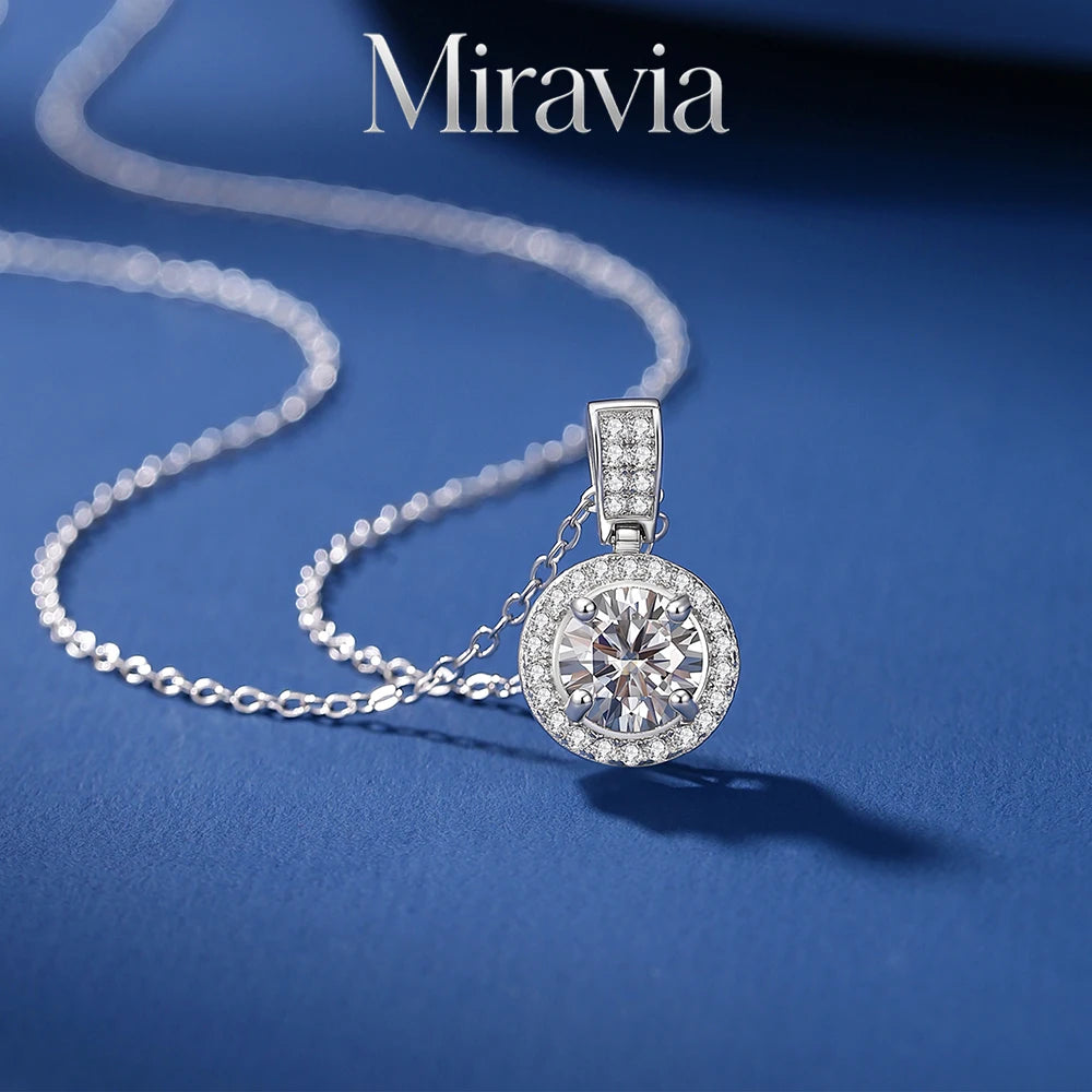 Sparkling VVS1 D Color Moissanite Necklace 925 Sterling Silver With Certificate For Women White Gold Plated Fine Wedding Jewelry