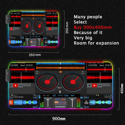 Dj Console Table Computer Desk Pc Mat Extra Large Mouse Pad XXL Carpet Led Large Mousepad Mice Mats with Backlight Keyboard Pad