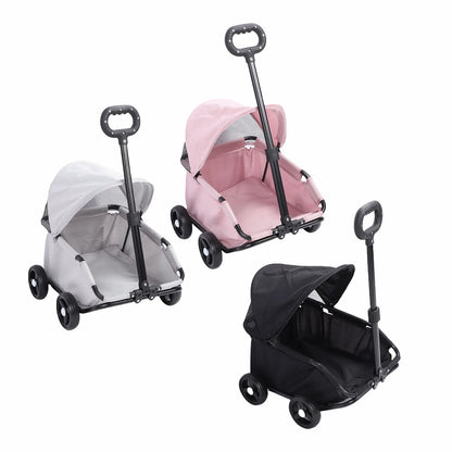 Multifunctional Pet Stroller with Canopy 4 Wheels Foldable Pet Strolling Cart for Small Dogs Cats Lightweight Easy Assembly