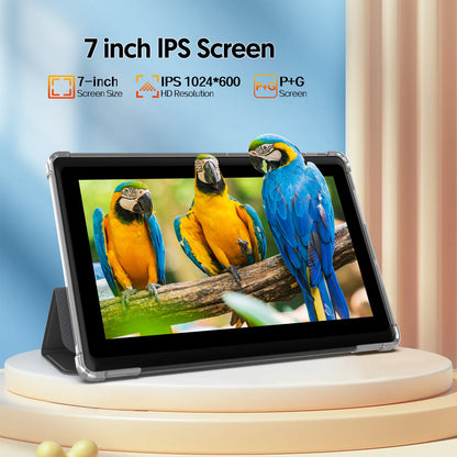 7-inch Android 13 Tablet, 4 (2+2) GB RAM, 32GB storage, 3500mAh battery, HD 1024x600 IPS display, Dual cameras, WiFi, Bluetooth