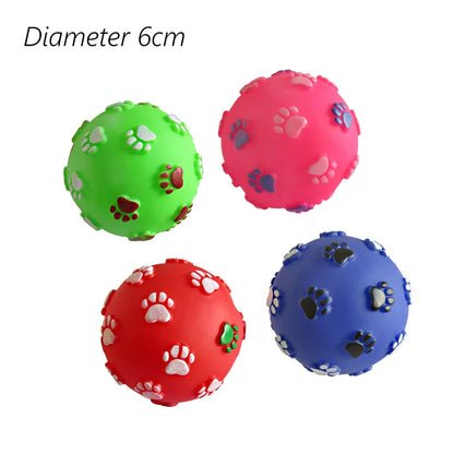 1pcs Diameter 6cm Squeaky Pet Dog Ball Toys for Small Dogs Rubber Chew Puppy Toy Dog Stuff Dogs Toys Pets Brinquedo Cachorro