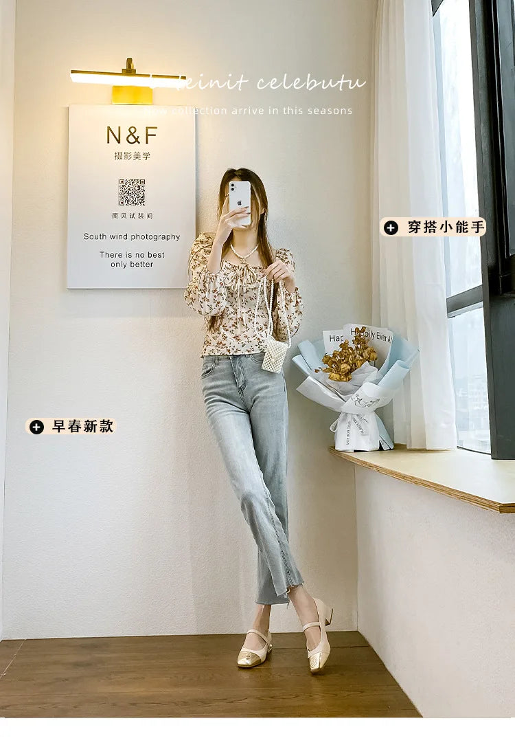 Fashion Mary Jane Women's Shoes 3cm Wide Heel Pumps Embroidered Flowers Pearl Buckle Strap Mary Jane Shoes Luxury Leather Heels