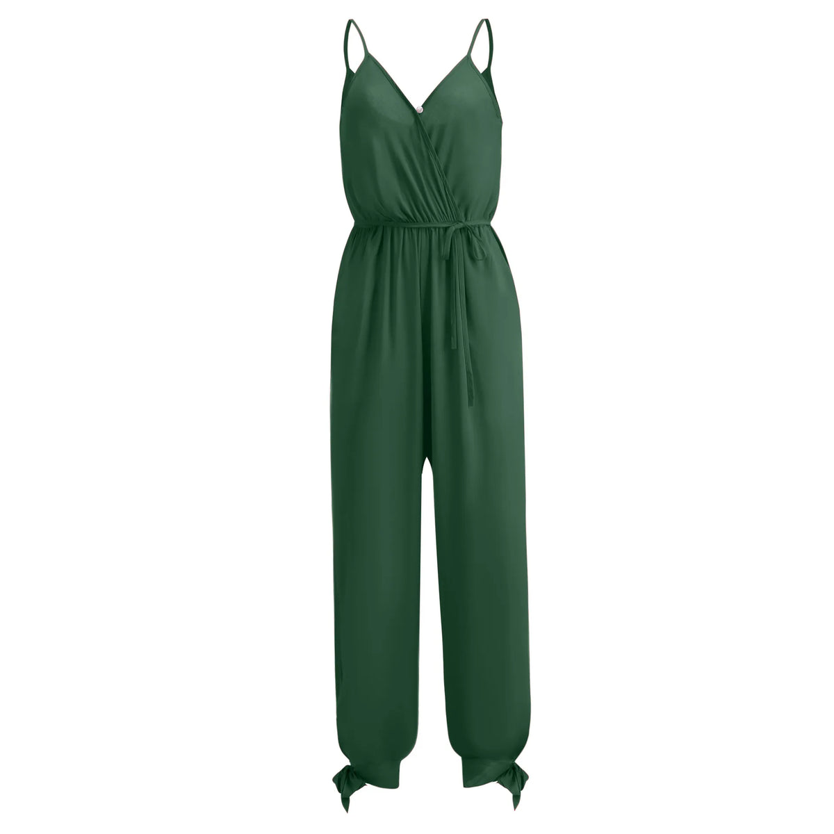 Spring and Summer Women's New Camisole Jumpsuit Cross-Border Printed Sexy Backless Lace Up V-Neck