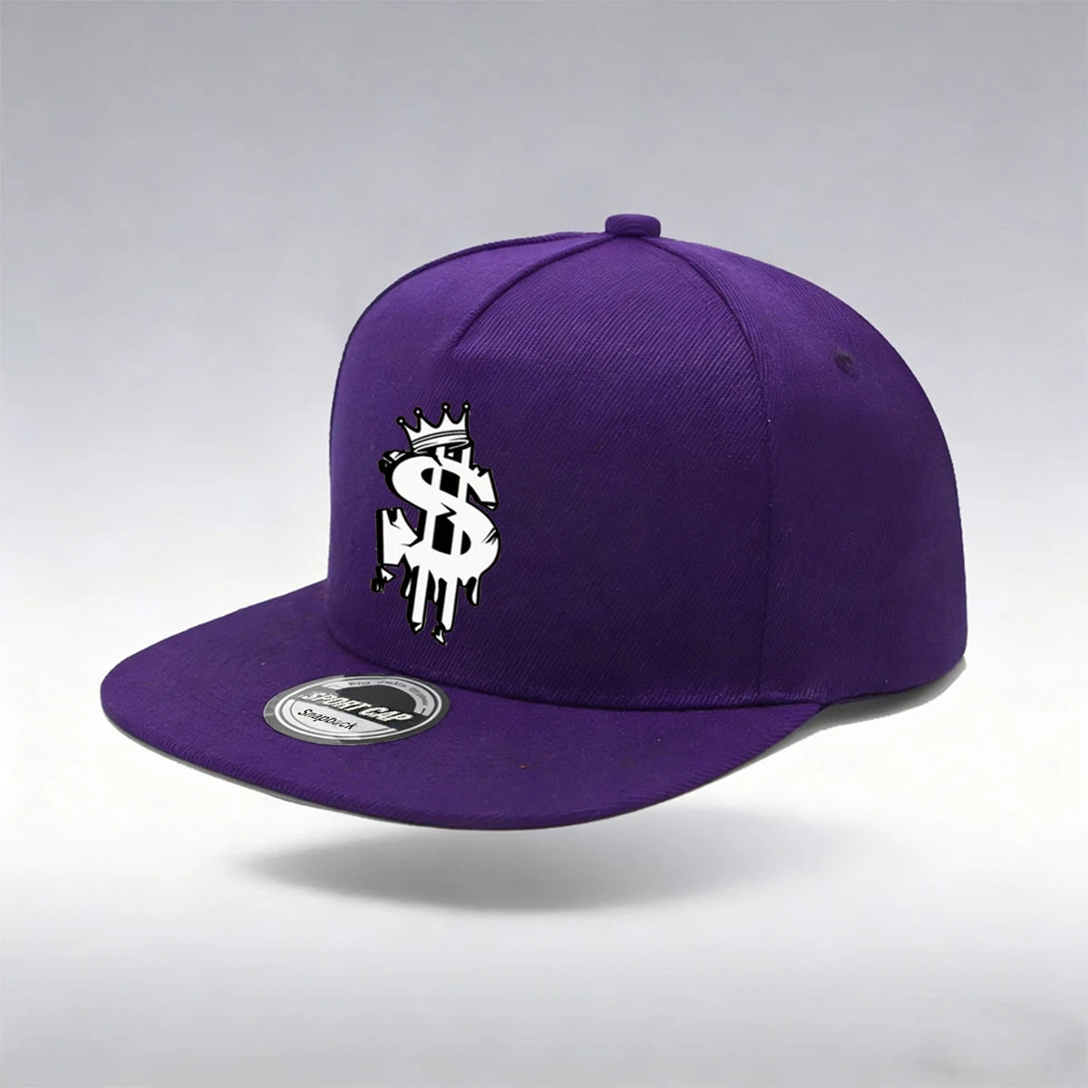 1/2PC Men's Hip Hop Snapback Cap, Graffiti Dollar Crown Print Flat Bill Baseball Hat, Adjustable