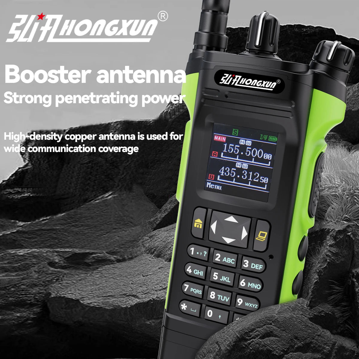 HONGXUN APX8000 Multi Band 12W Walkie Talkie Dual PTT Dual Display Wireless Copy Frequency High Power Type-c Handheld Ham Radio