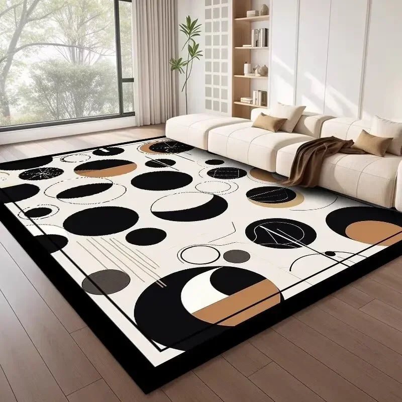 Nordic Style Geometric Large Rugs for Living Room Modern Decoration Home Carpet Light Luxury Bedroom Rug  Washable Mat