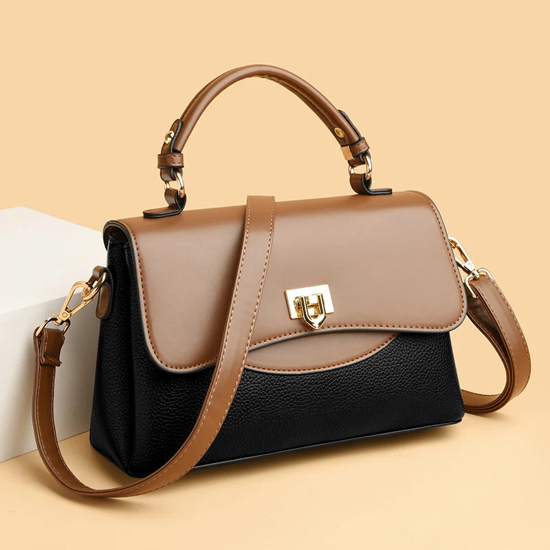 Luxury Large Capacity Multilayer Shoulder Messenger Bag High Quality Leather Handbag Women Designer Crossbody Sac Female Tote