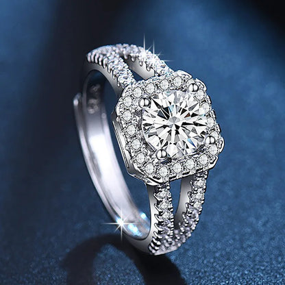 Original 925 Sterling Silver Ring High Quality Adjustable Opening AAA Zircon For Women Wedding Fine Fashion Jewelry Gift