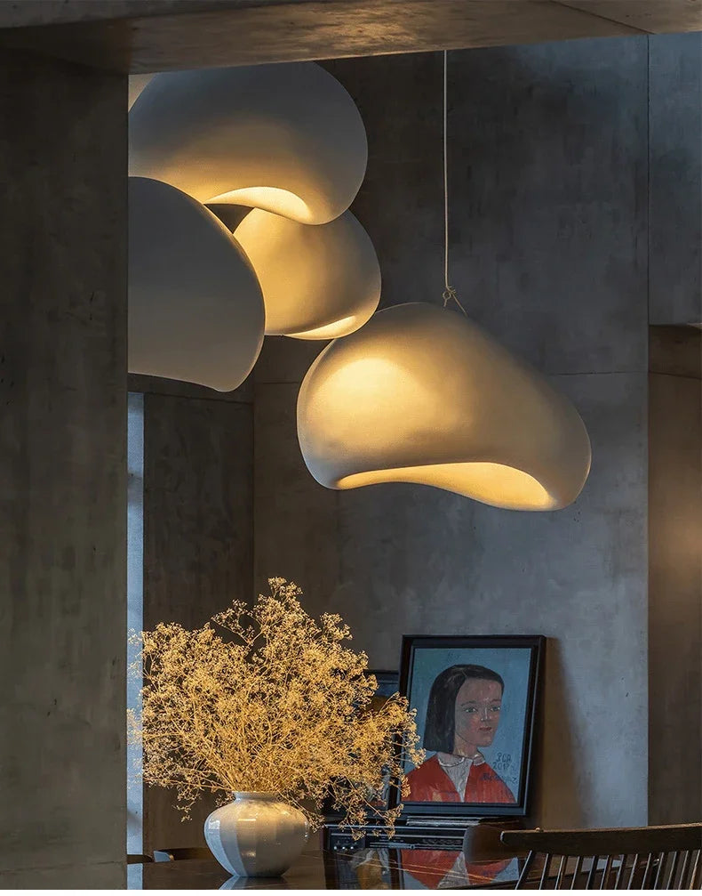Nordic Minimalist Wabi-Sabi E27 LED Pendant Lights Modern Ceiling Chandelier For Dining Room Bedroom Bar Loft Home Hanging Lamp