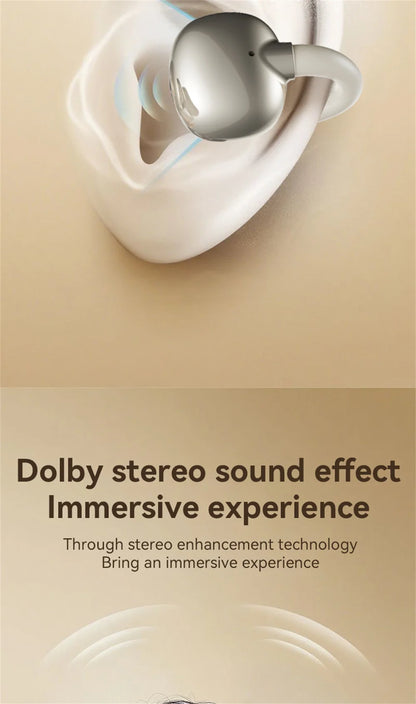 Couples Double Open Ear Clip Bluetooth Headset HiFi Subwoofer Long Battery Life Digital Fashion Plating Wireless In-Ear Earplugs