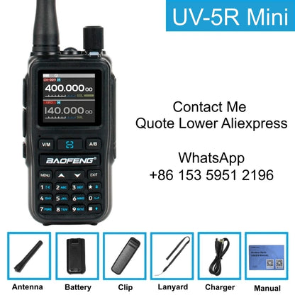 Baofeng Uv-5R Mini 5W /1pcs Walkie Talkie Long Range Smartphone Programming