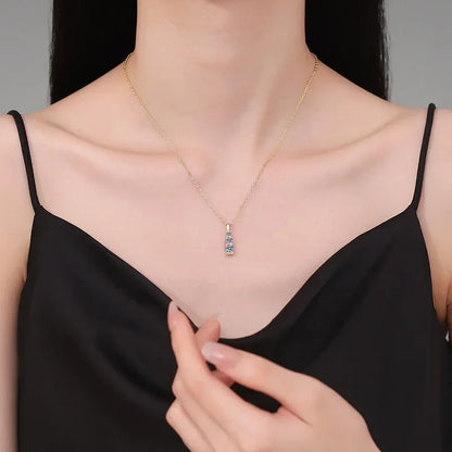 NASIAReal 3 Stone 0.9cttw Moissanite Pendant Necklace for Women GRA S925 Sterling Silver Diamond Chain Necklaces Jewelry 2026