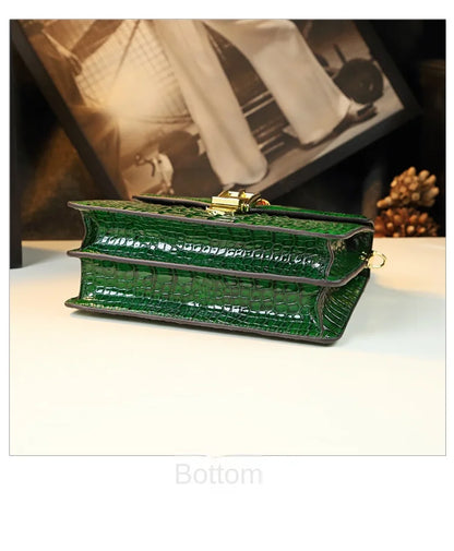 Luxury Fashion Brand Women's Handbags Genuine Leather Shoulder Crossbody Bag Crocodile Small Hard Square Portable Messenger Bags