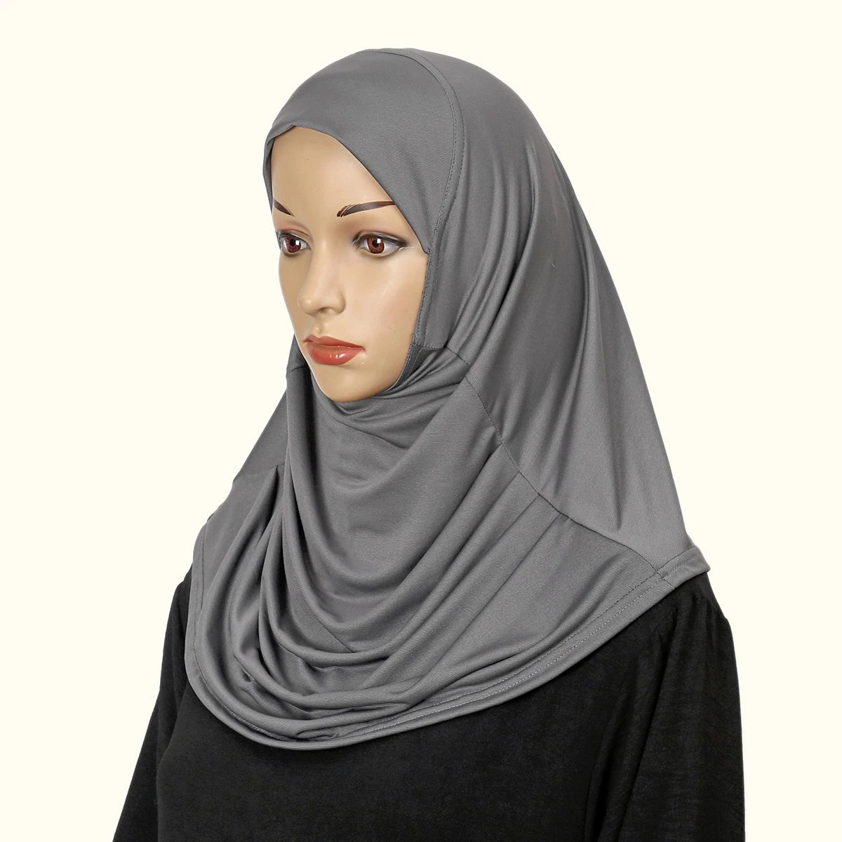 New Ready To Go Wear Instant Hijab for Women Solid Color Hemp Headscarf Neck Cover Sports Hijabs Pinless Islam Shawls and Wraps