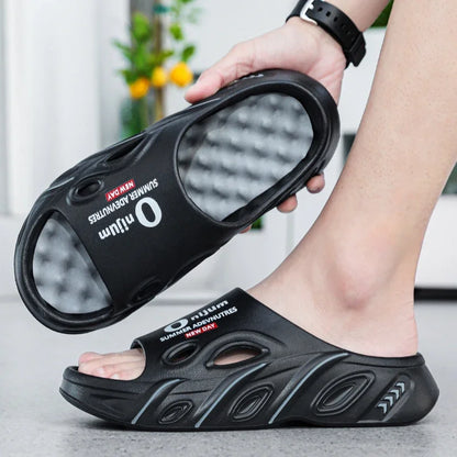 Summer Men's Massage Slippers Indoor Outdoor Sandals Beach Men Casual Shoes Comfortable Slides Flip-flop Men Women Home Slippers