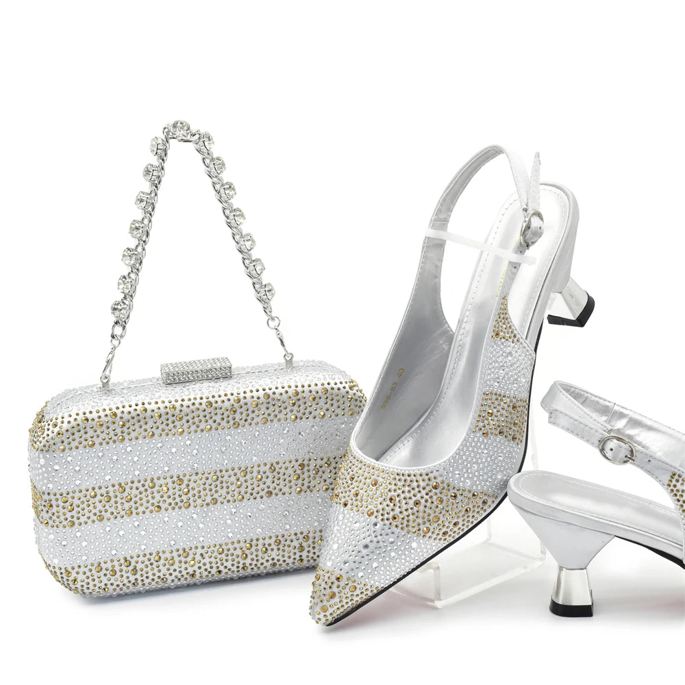 Designer Shoe and Bag Sets From Italy Original Italian Shoes and Bag Set for Women Wedding Shoes for Women Bride Party Pumps